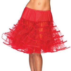 Women's Red Crinoline Petticoat Skirt Size Large